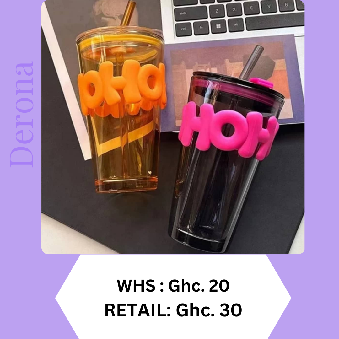 GLASS MUG WITH STRAW