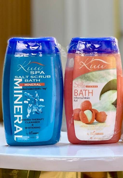KUU SPA SALT SCRUB BATH WITH LYCHEE