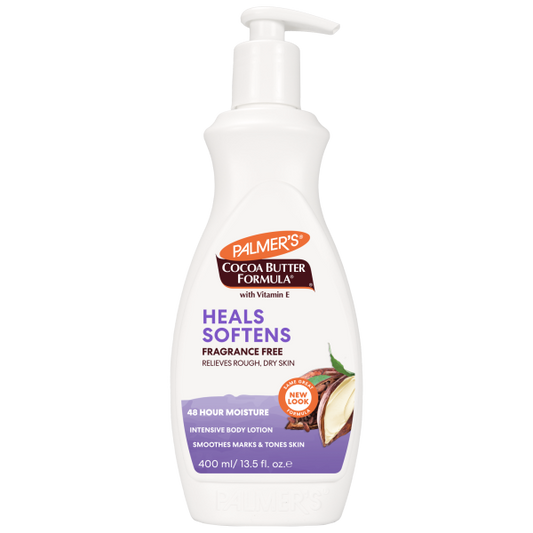 Palmers cocoa butter formula heals and softens fragrance free body lotion 400mls