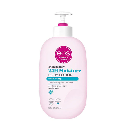 EOS SHEA BUTTER 24HR MOISTURE BODY LOTION “FRESH + COZY” 473ML