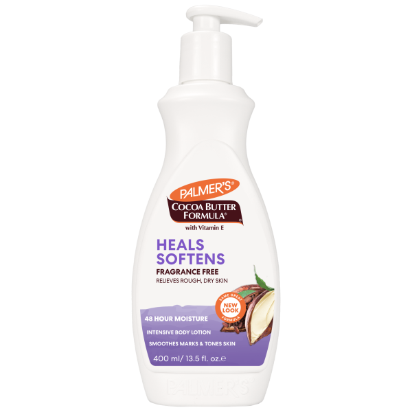 Palmers cocoa butter formula heals and softens fragrance free body lotion 400mls